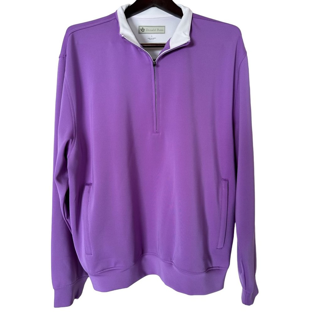 NEW Donald Ross Men's Half Zip Pullover - Purple - Large